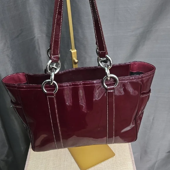 Coach East West Patent Leather Tote - Picture 3 of 14